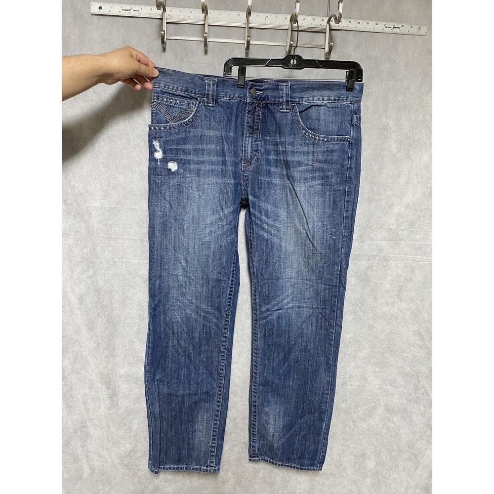 VTG Pelle Pelle Jeans‎ Men 40X33 Y2K Hip Hop Baggy Distressed Denim Stone Wash